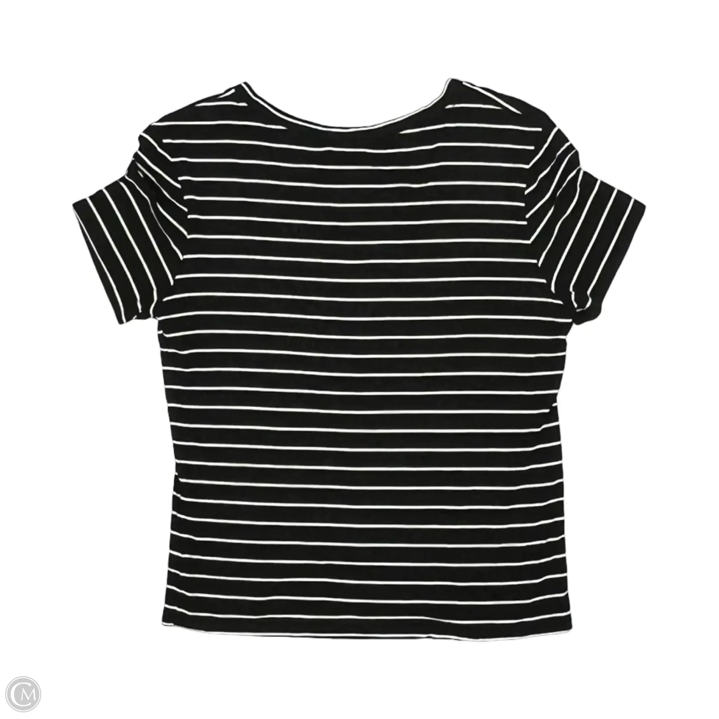 Top Short Sleeve By Clothes Mentor In Black & White, Size: M
