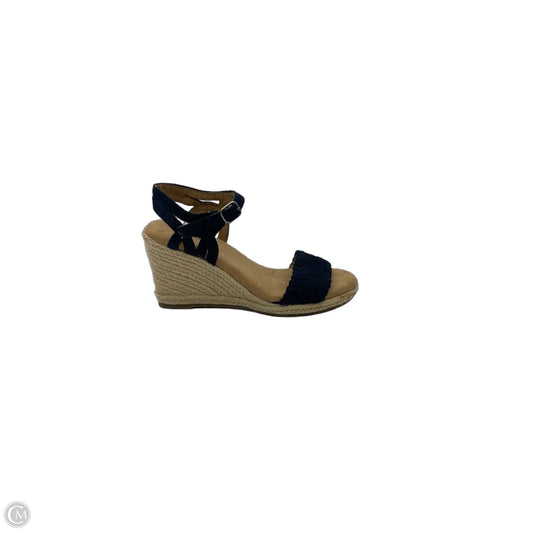 Sandals Heels Wedge By Sonoma In Blue & Tan, Size: 6.5