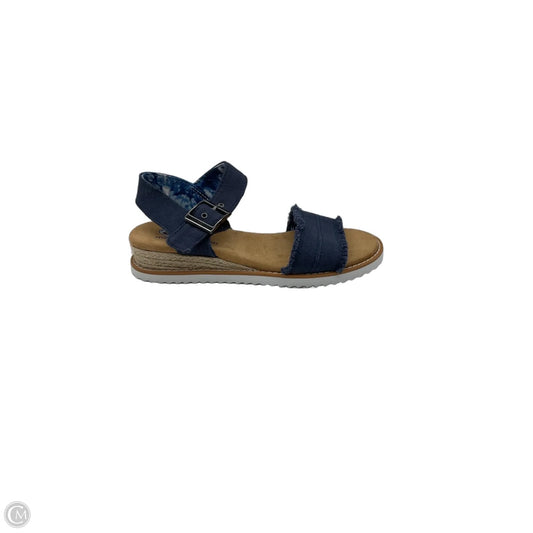 Sandals Flats By Bobs In Blue & Tan, Size: 6