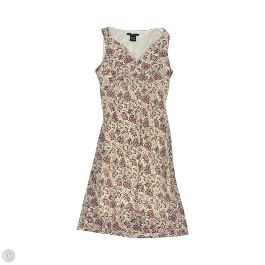 Dress Party Midi By Clothes Mentor In Cream & Purple, Size: 4