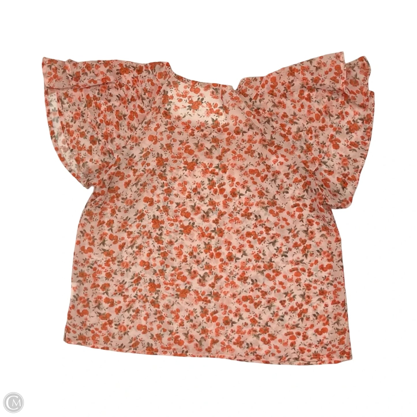 Blouse Short Sleeve By Shein In Floral Print, Size: M