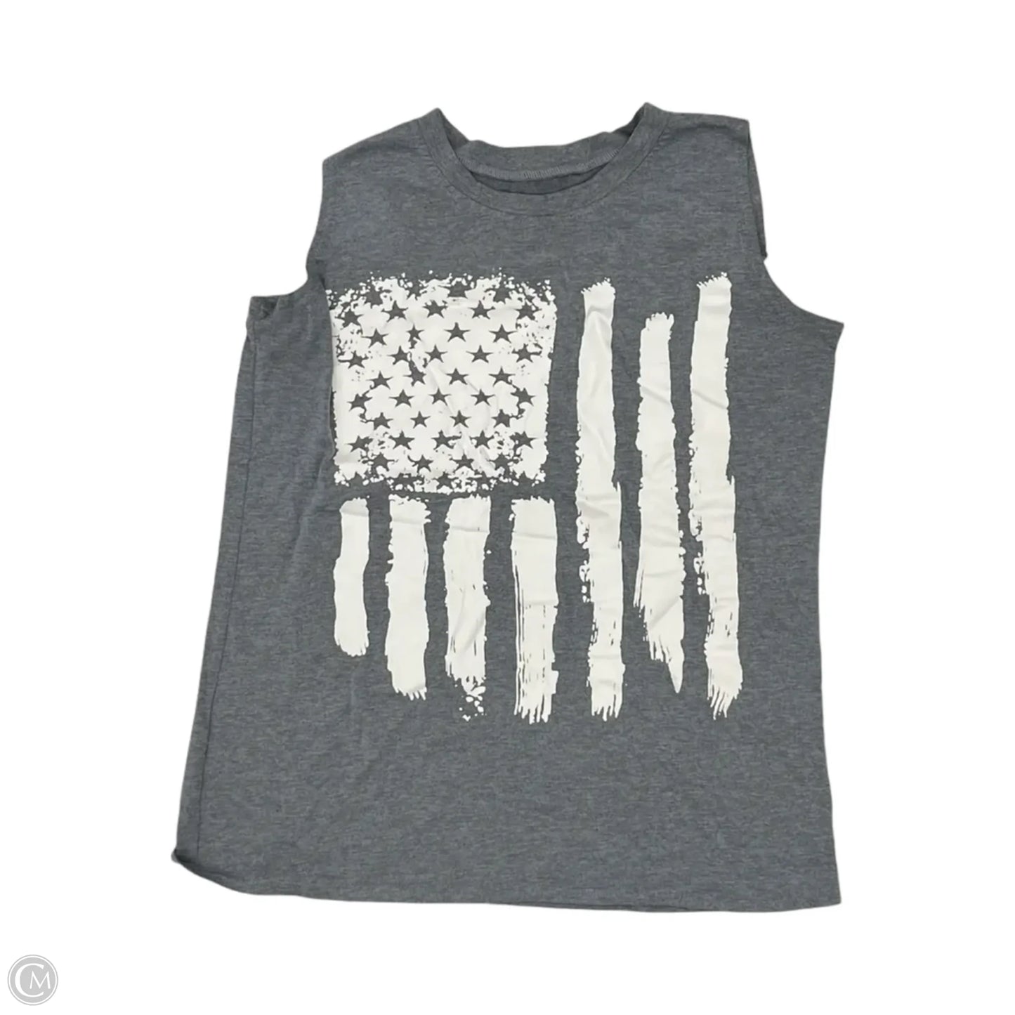 Top Short Sleeve By Clothes Mentor In Grey & White, Size: Xl