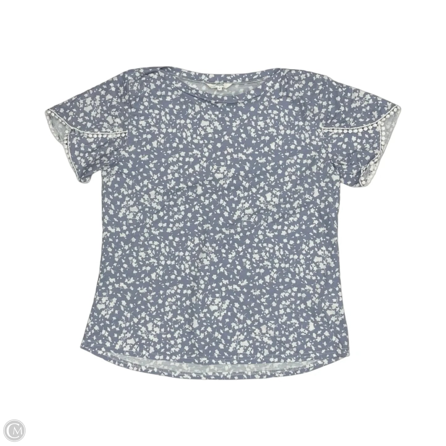 Top Short Sleeve By Amaryllis In Blue & White, Size: Xl