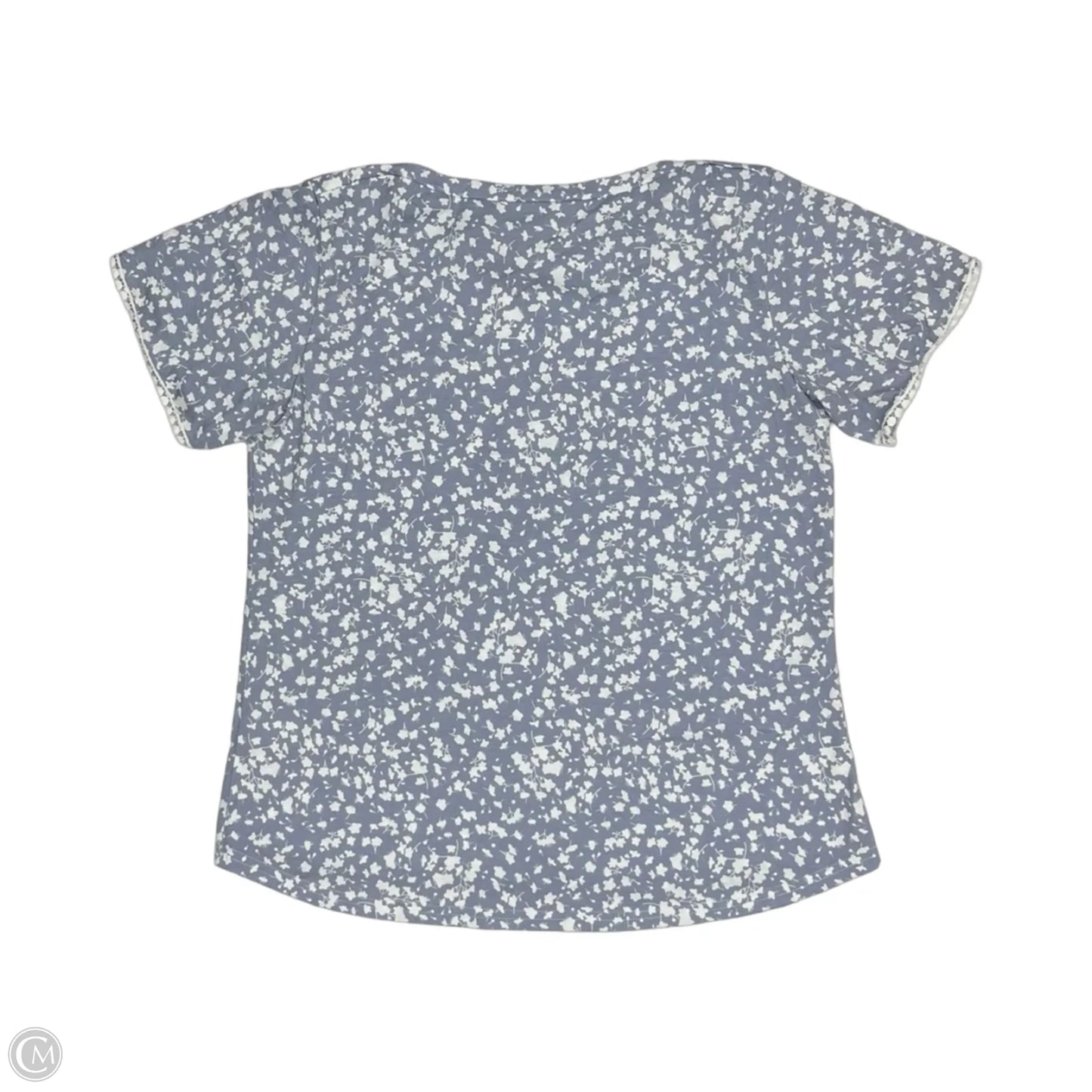 Top Short Sleeve By Amaryllis In Blue & White, Size: Xl