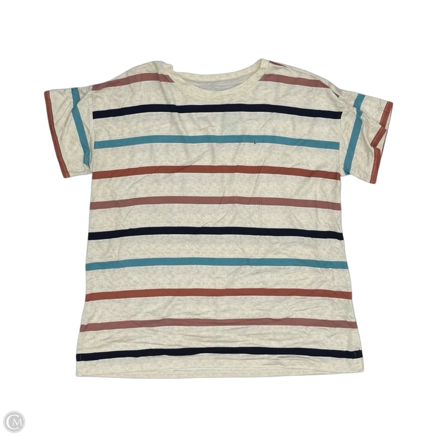 Top Short Sleeve By Maurices In Cream, Size: L