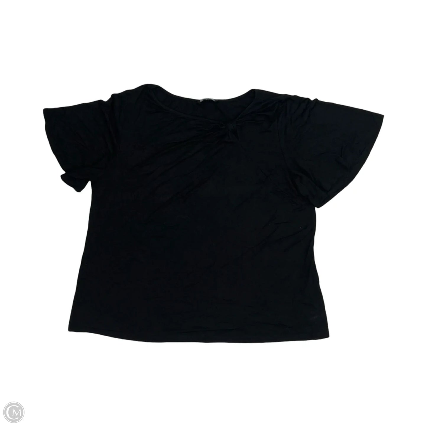 Top Short Sleeve Basic By Bloomchic In Black, Size: L
