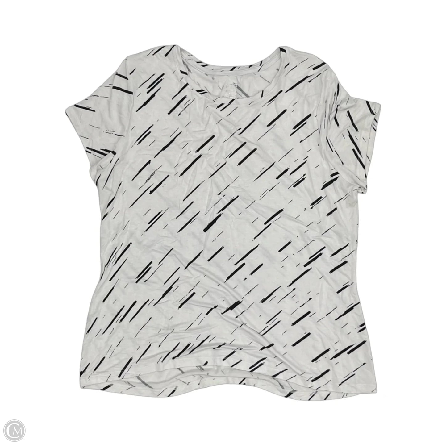 Top Short Sleeve By Apt 9 In Black & White, Size: Xl