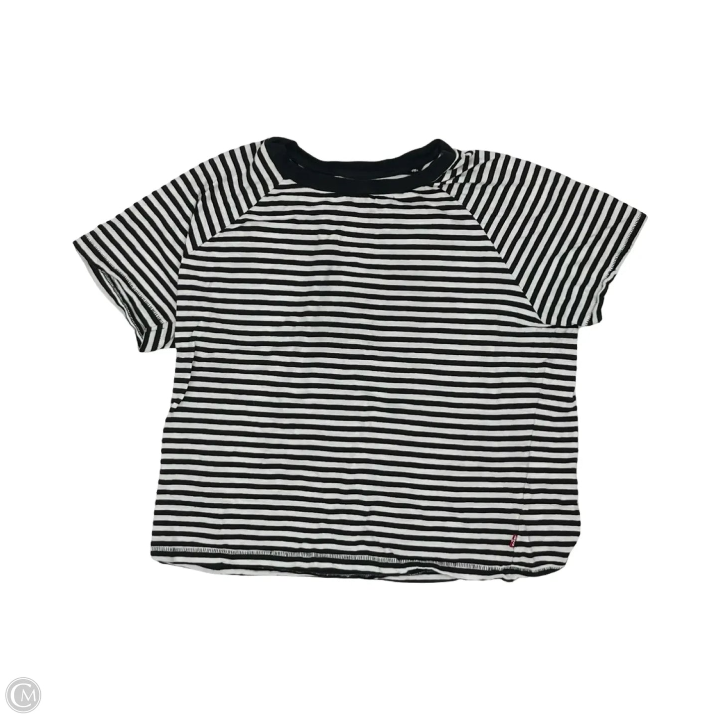 Top Short Sleeve By Levis In Black & White, Size: M