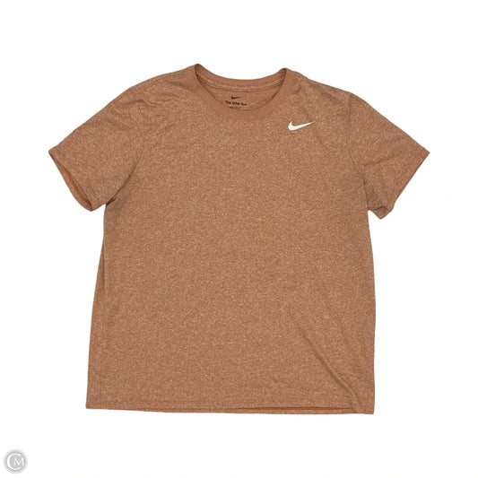 Athletic Top Short Sleeve By Nike In Orange, Size: L