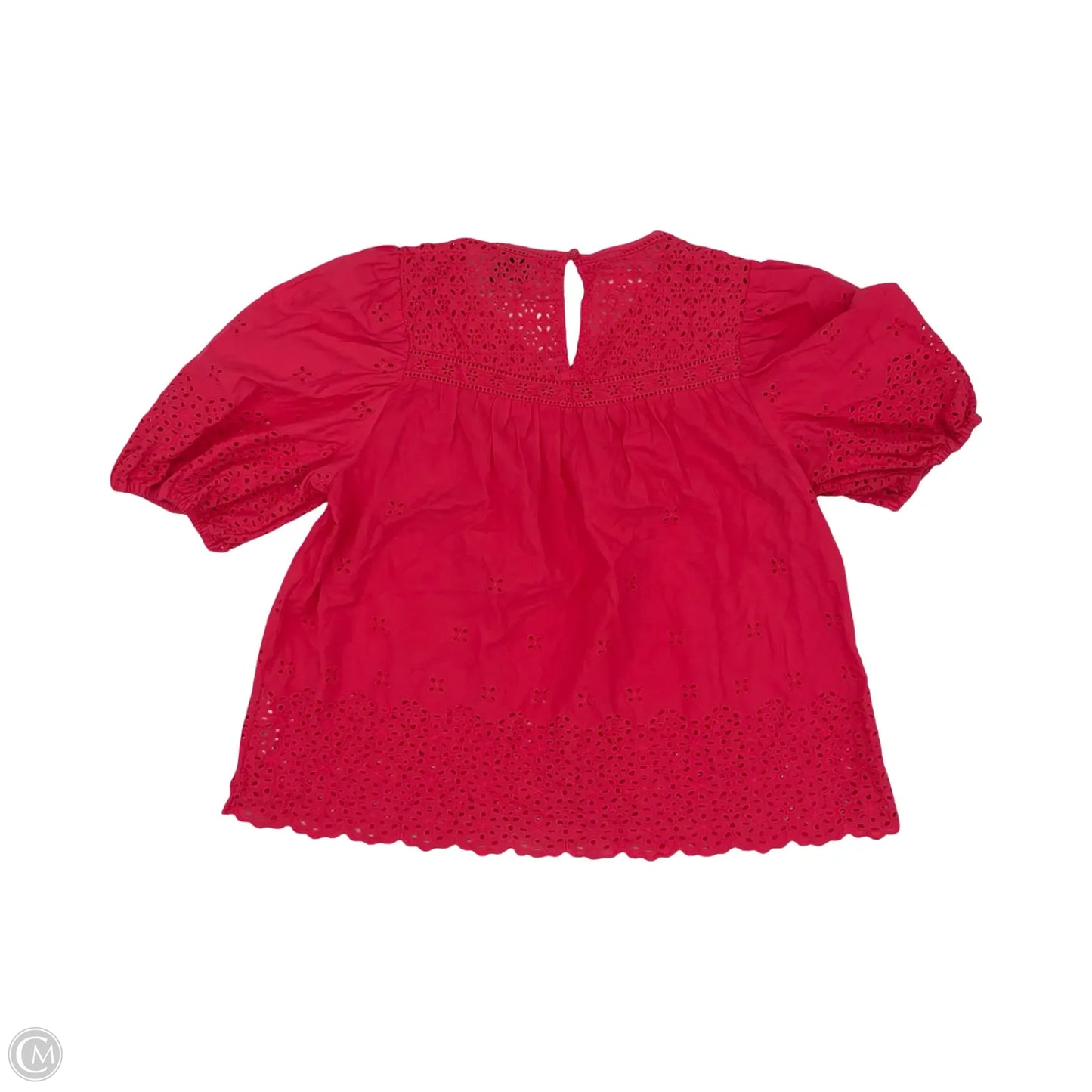 Blouse Short Sleeve By Industry In Pink, Size: M