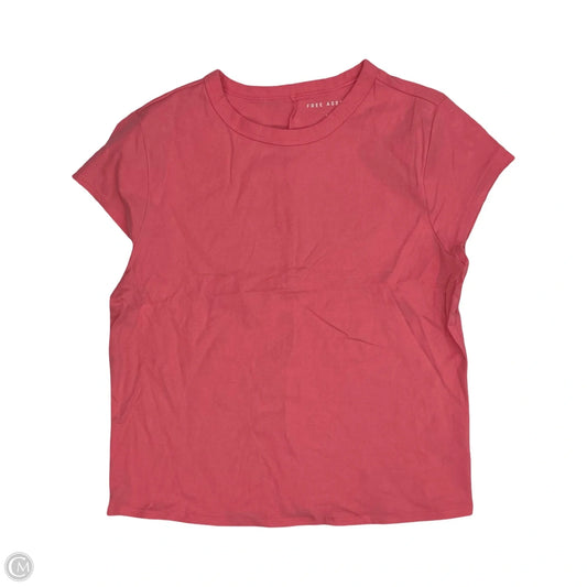 Top Short Sleeve Basic By Free Assembly In Pink, Size: L
