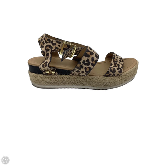 Sandals Heels Platform By Soda In Leopard Print, Size: 8.5