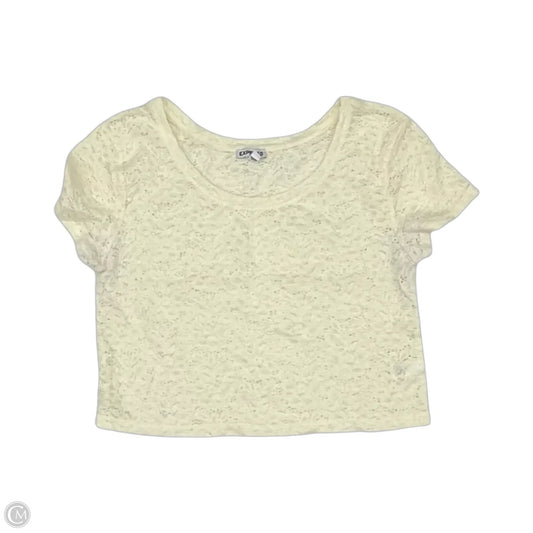 Top Short Sleeve By Express In Cream, Size: M