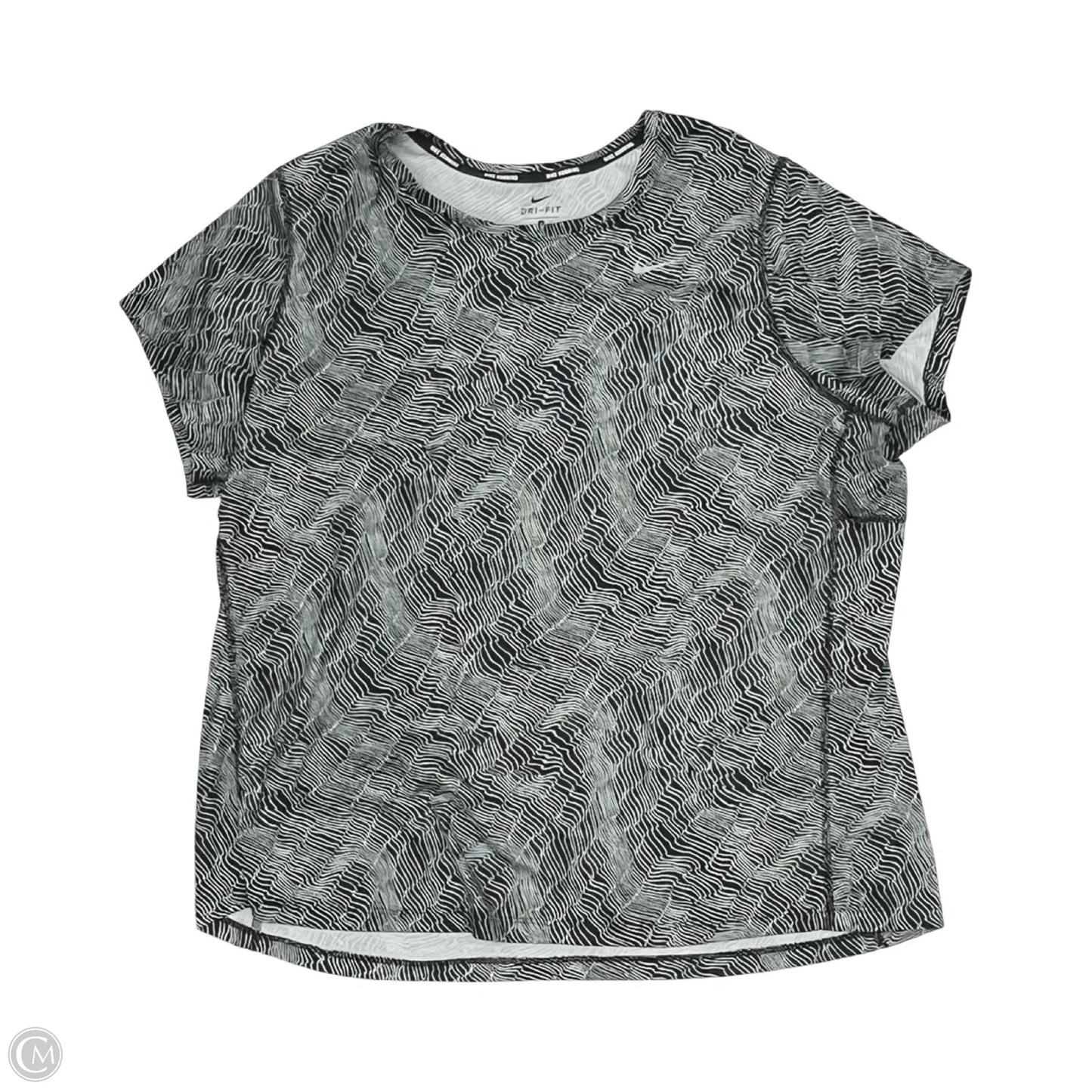 Athletic Top Short Sleeve By Nike In Black & White, Size: 3x