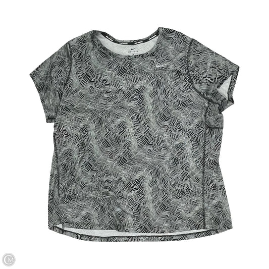 Athletic Top Short Sleeve By Nike In Black & White, Size: 3x
