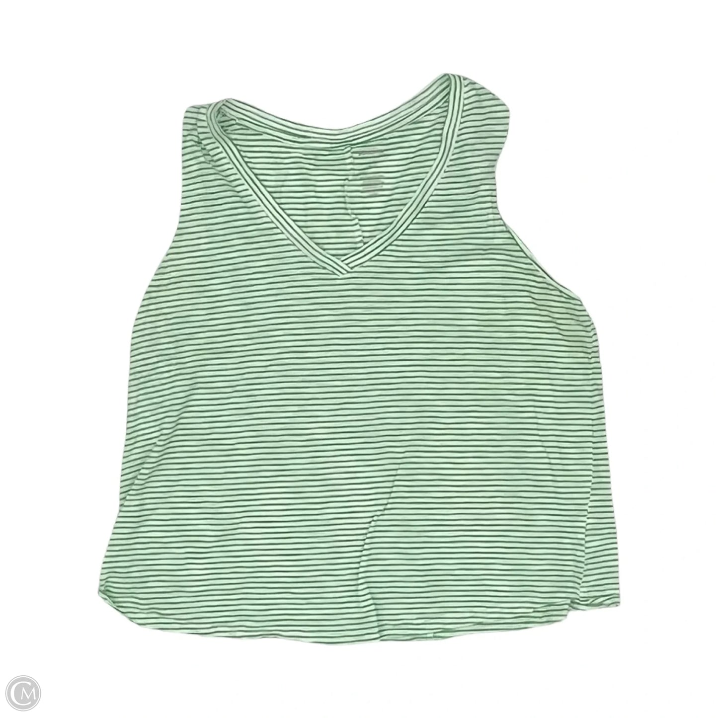 Top Sleeveless By Sonoma In Green & White, Size: L