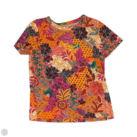 Top Short Sleeve By Loft In Multi-colored, Size: Xs