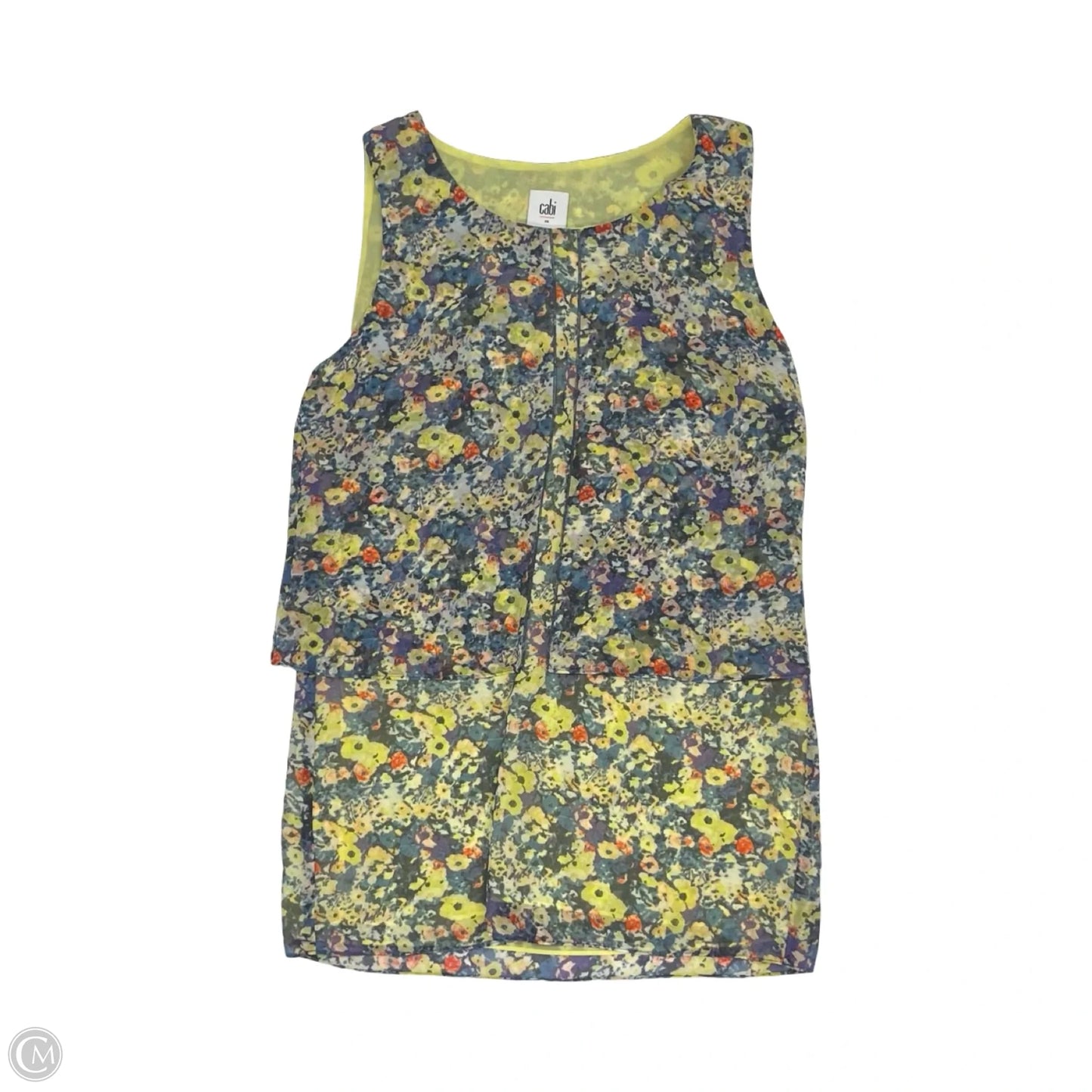 Blouse Sleeveless By Cabi In Floral Print, Size: Xs