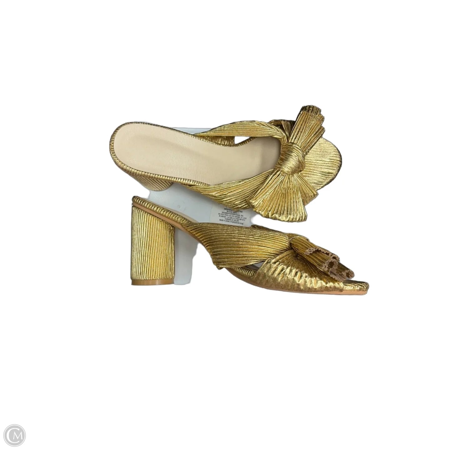 Sandals Heels Block By Clothes Mentor In Gold, Size: 10.5