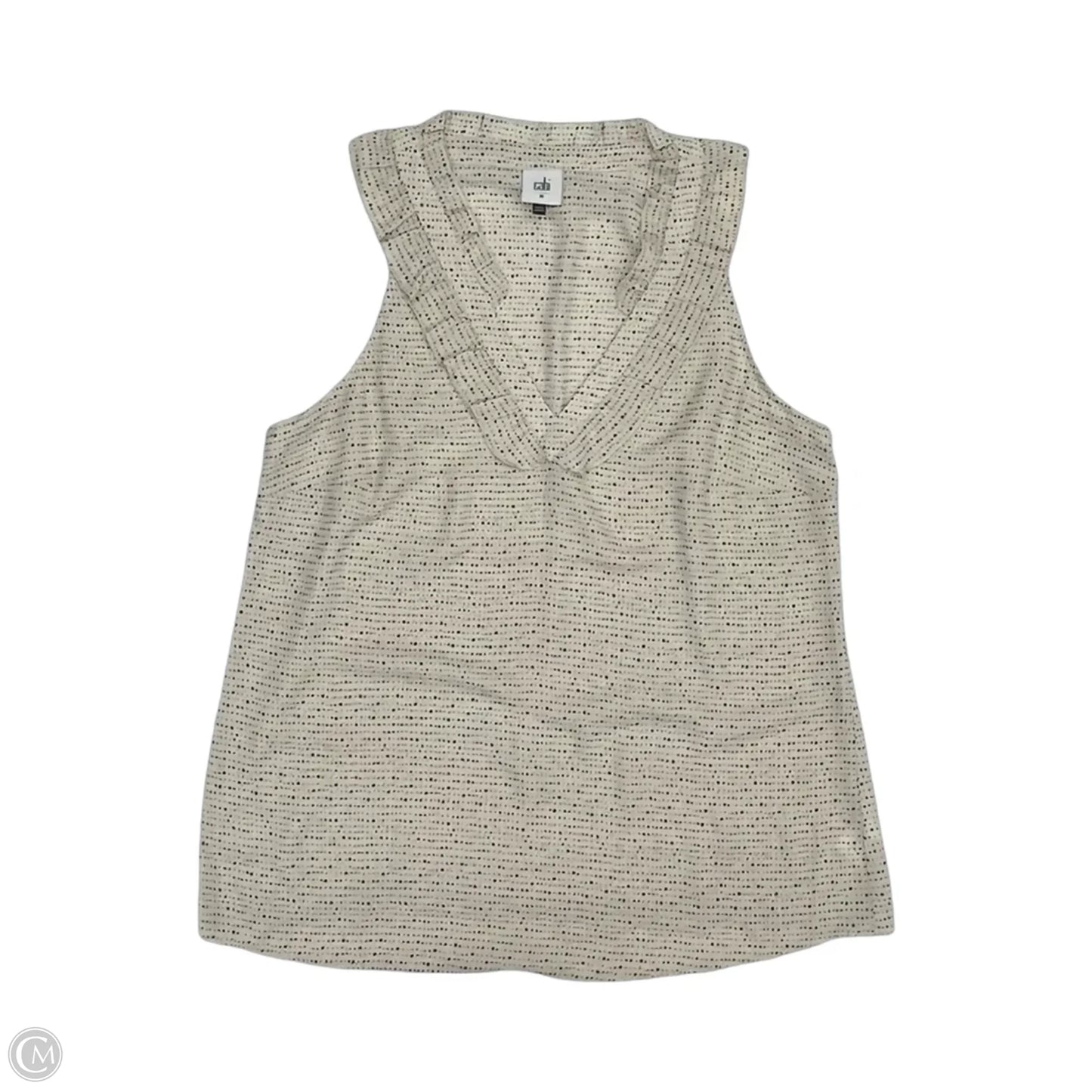 Blouse Sleeveless By Cabi In Black & Cream, Size: M