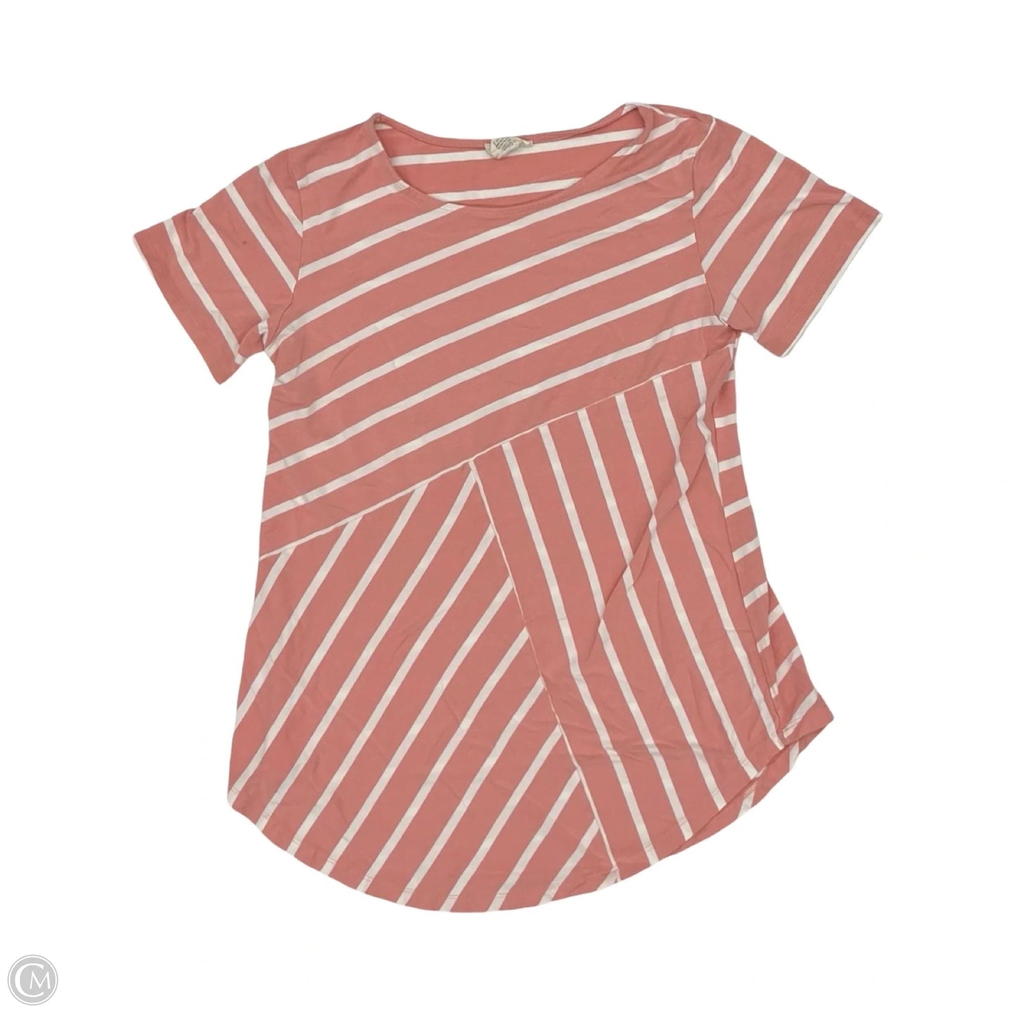 Top Short Sleeve By Yelete In Pink & White, Size: S