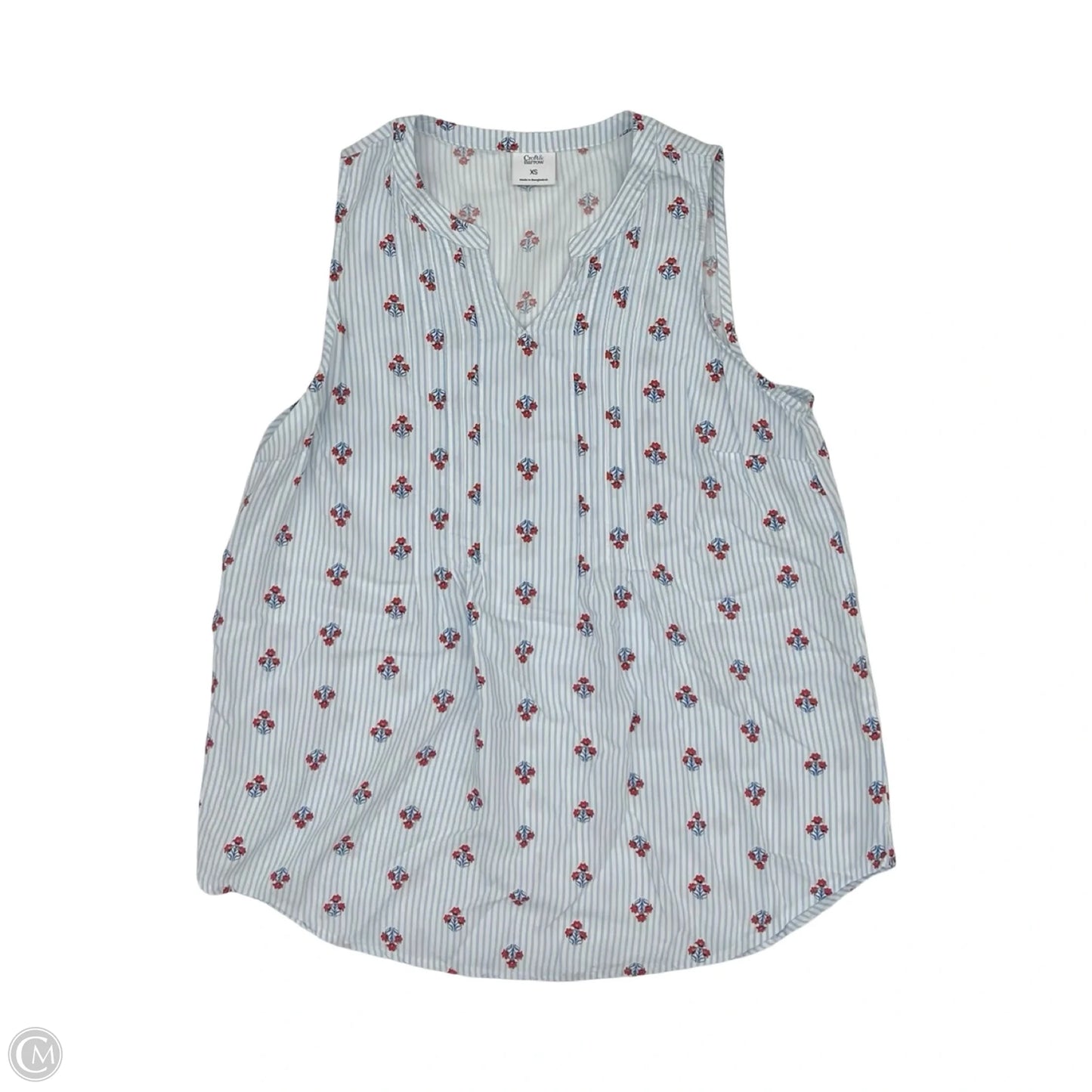Top Sleeveless By Croft And Barrow In Blue & White, Size: Xs