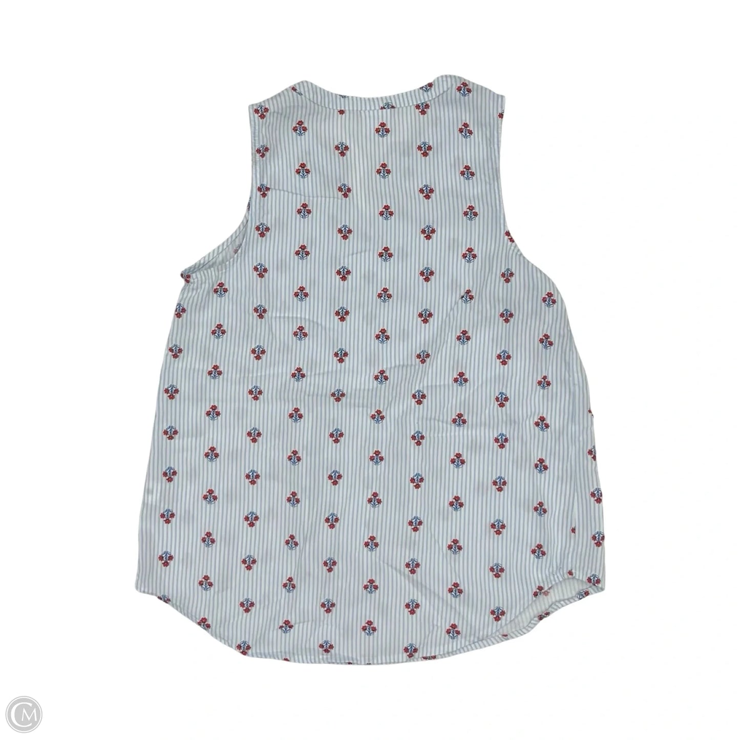 Top Sleeveless By Croft And Barrow In Blue & White, Size: Xs