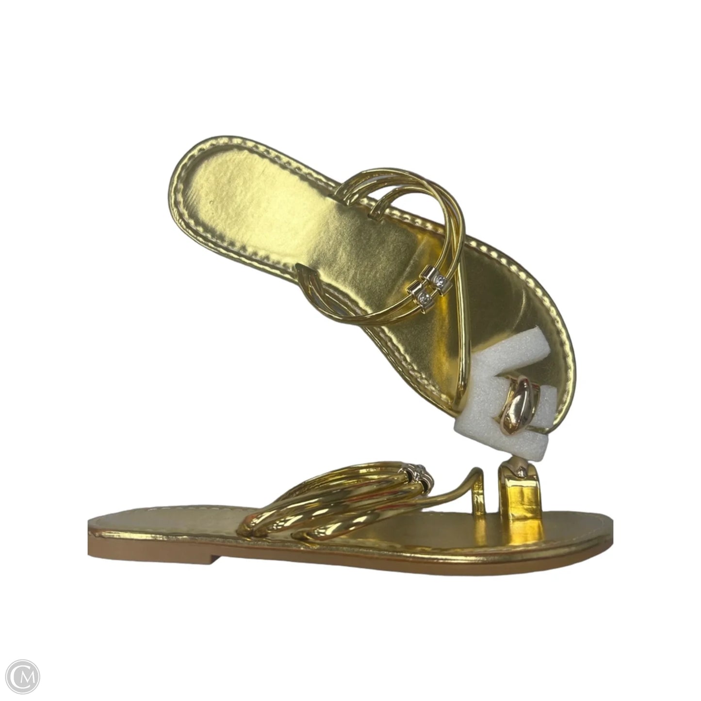 Sandals Flip Flops By Clothes Mentor In Gold, Size: 7.5