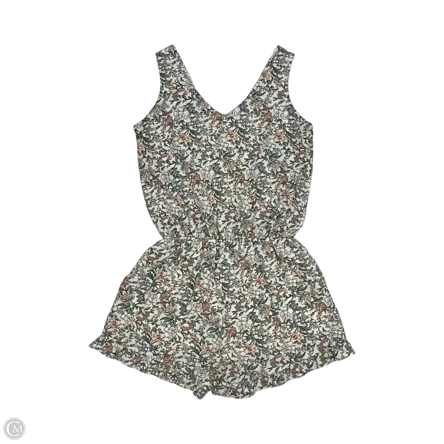 Romper By Clothes Mentor In Floral Print, Size: Xs
