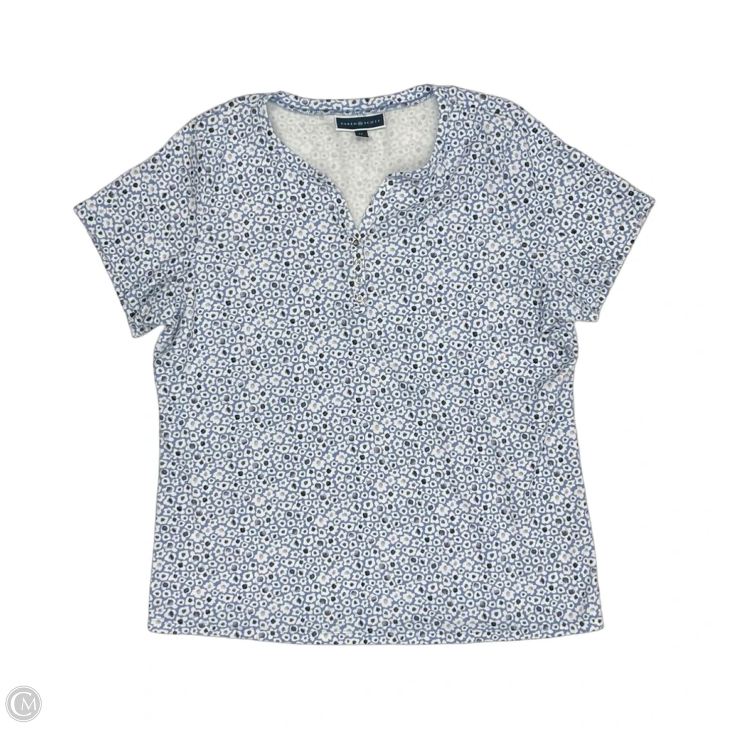 Top Short Sleeve By Karen Scott In Blue, Size: 2x