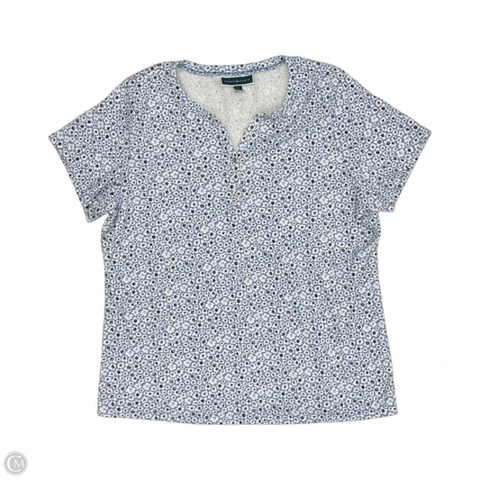 Top Short Sleeve By Karen Scott In Blue, Size: 2x
