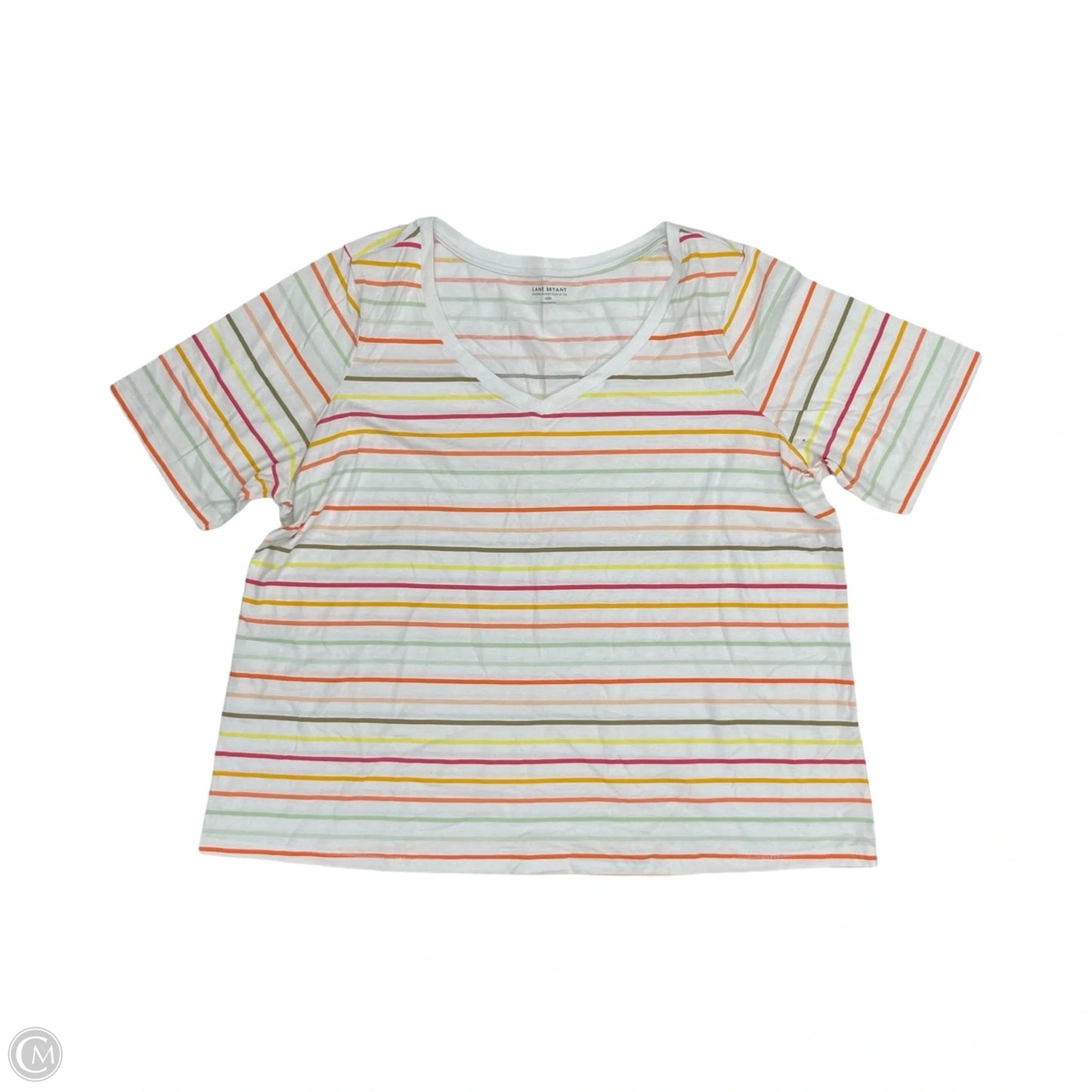 Top Short Sleeve By Lane Bryant In White, Size: 3x