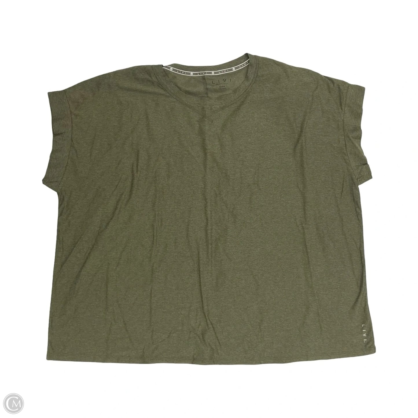 Athletic Top Short Sleeve By Livi Active In Green, Size: 3x