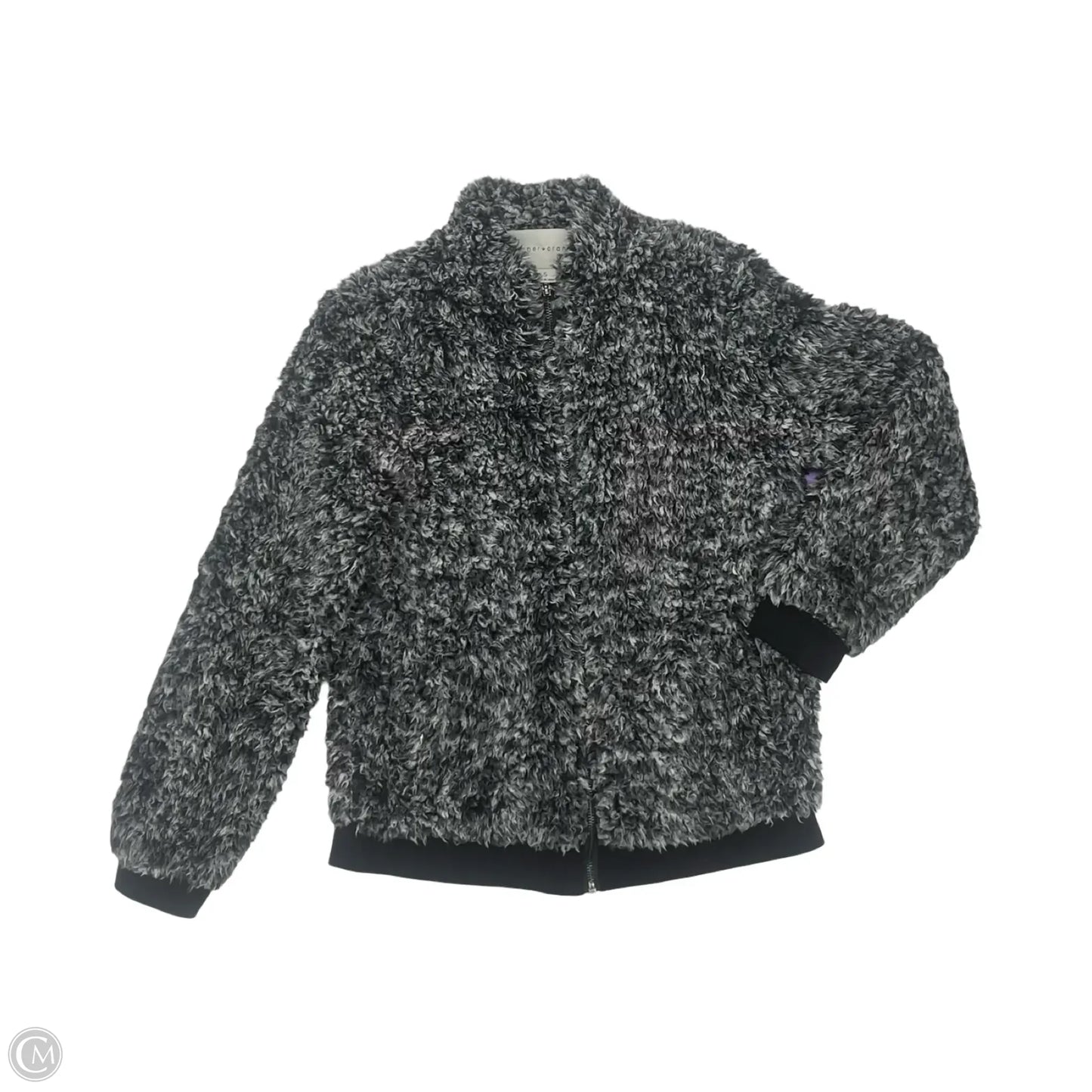 Jacket Faux Fur & Sherpa By Paper Crane In Grey, Size: S