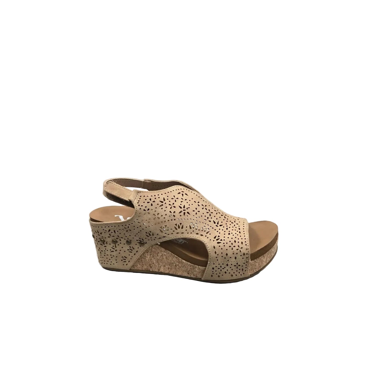 Sandals Heels Wedge By Very G In Tan, Size: 11