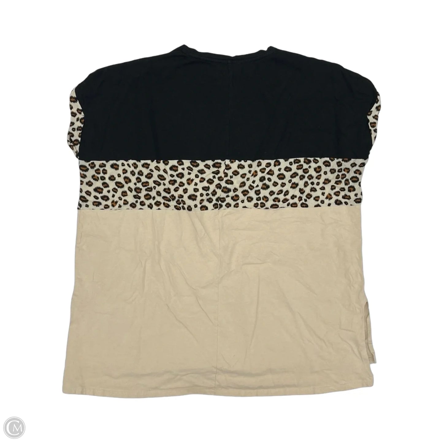 Tunic Short Sleeve By Umgee In Black & Tan, Size: Xl