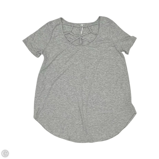 Top Short Sleeve By Zenana In Grey, Size: 1x