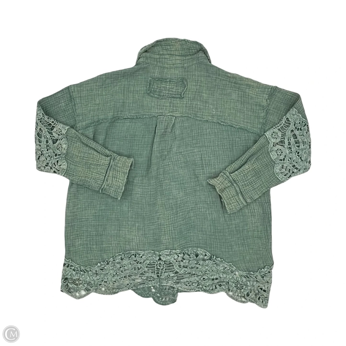 Top Long Sleeve By Gimmicks In Green, Size: S