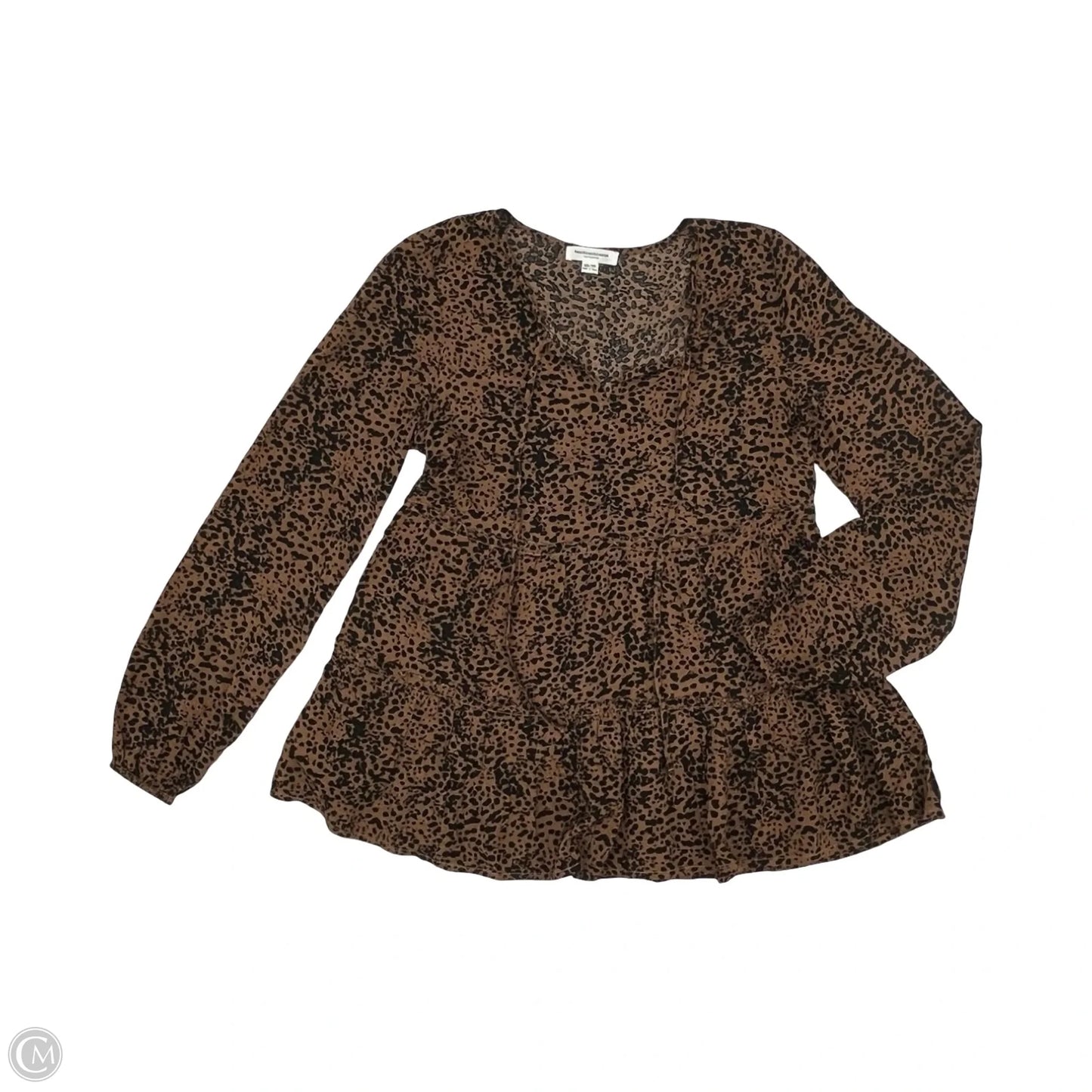 Top Long Sleeve By Beachlunchlounge In Leopard Print, Size: Xs