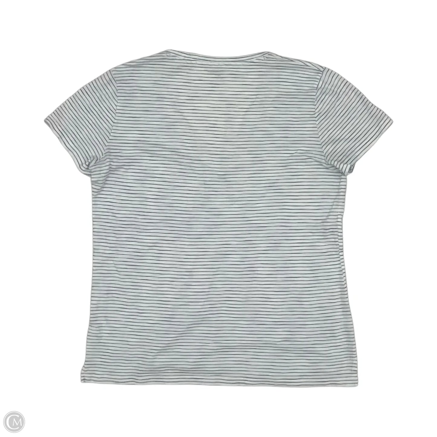 Top Short Sleeve By Madewell In Blue & White, Size: S