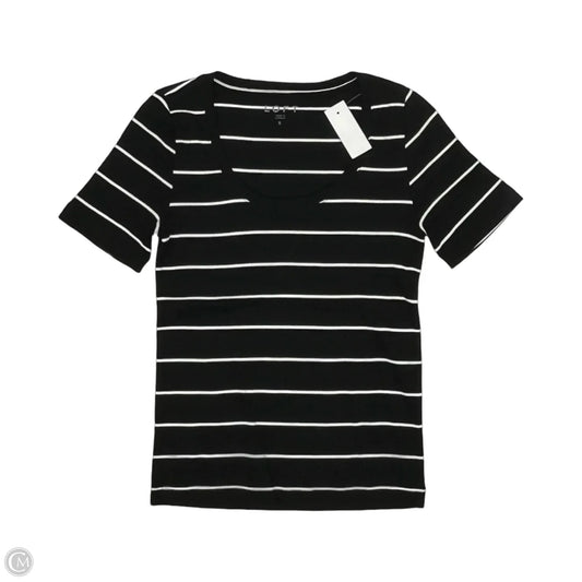 Top Short Sleeve By Loft In Black & White, Size: S