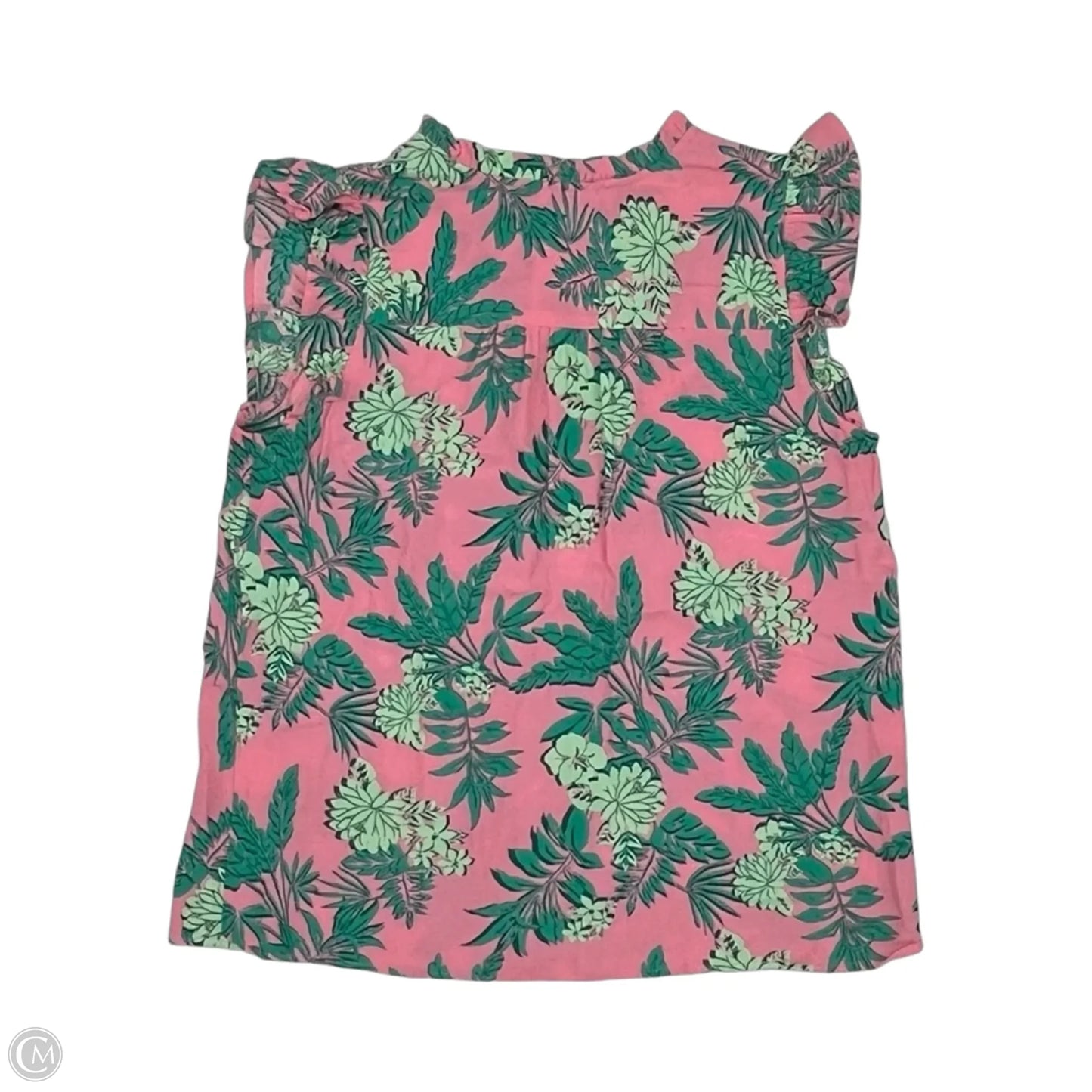 Blouse Sleeveless By Loft In Green & Pink, Size: S