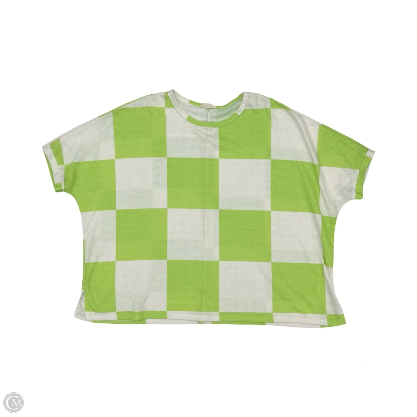 Top Short Sleeve By Clothes Mentor In Green & White, Size: 1x