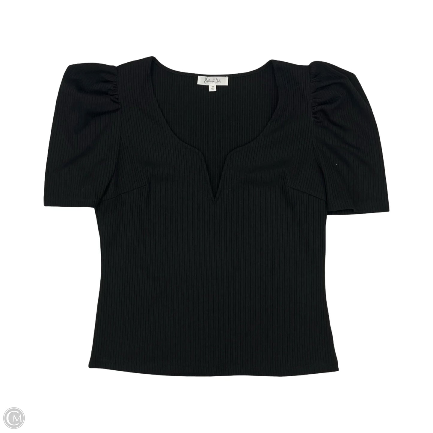 Top Short Sleeve By Clothes Mentor In Black, Size: 1x