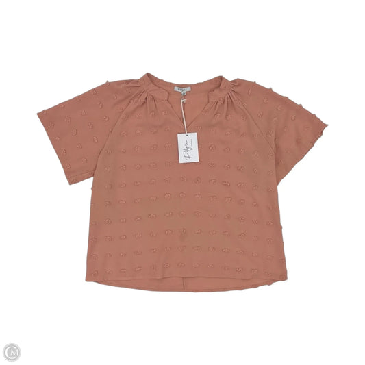 Blouse Short Sleeve By Polagram In Pink, Size: S