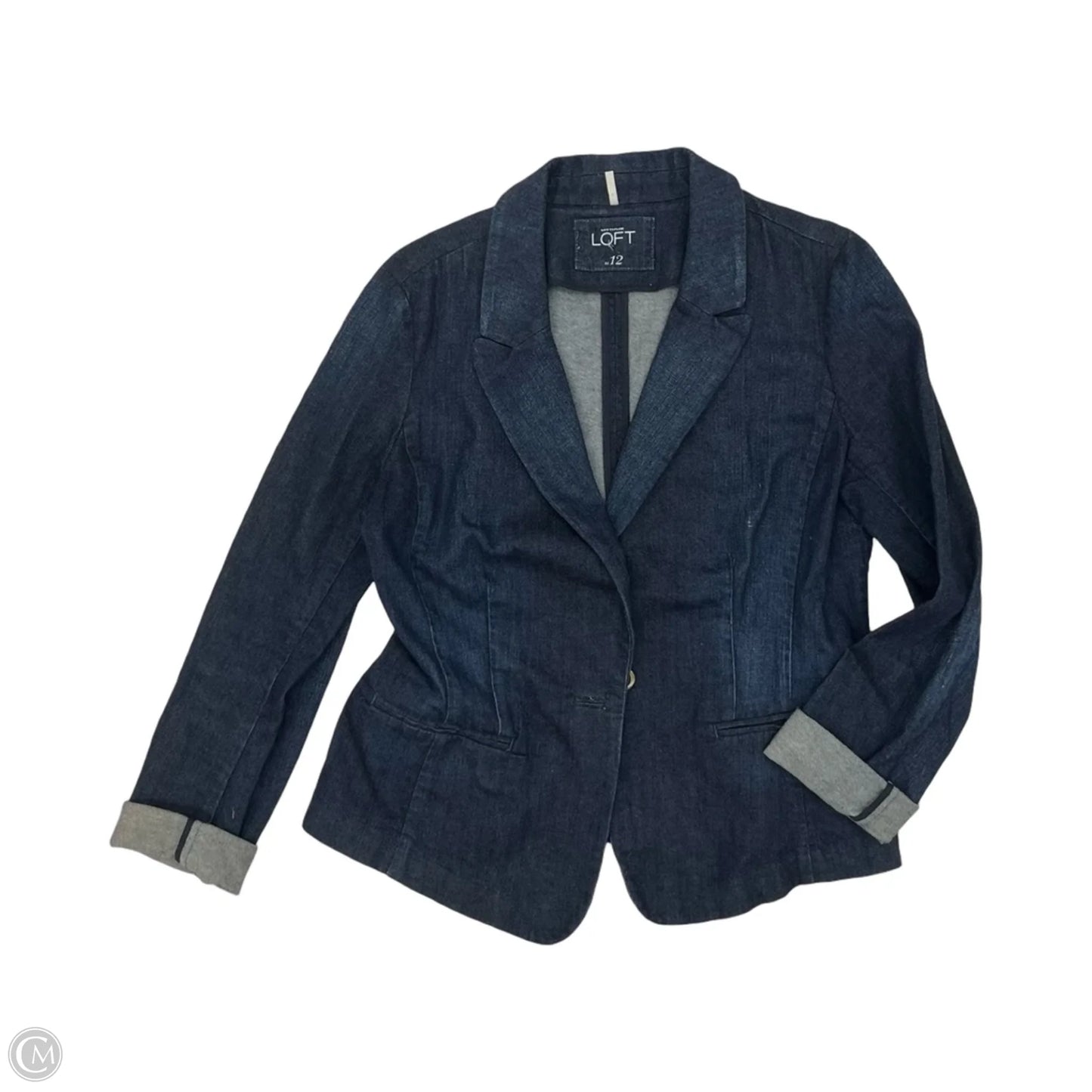 Blazer By Loft In Blue Denim, Size: L