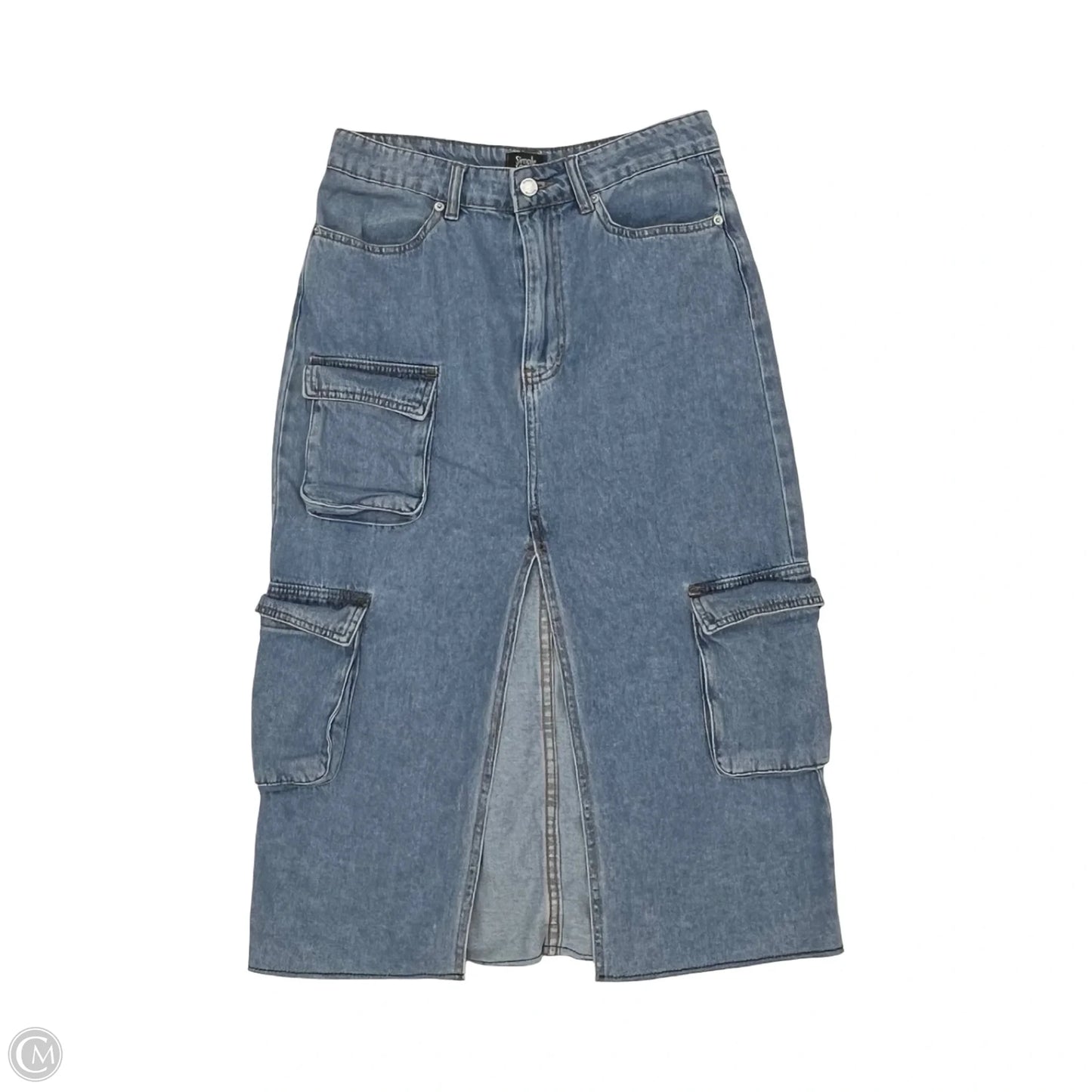 Skirt Midi By Clothes Mentor In Blue Denim, Size: M