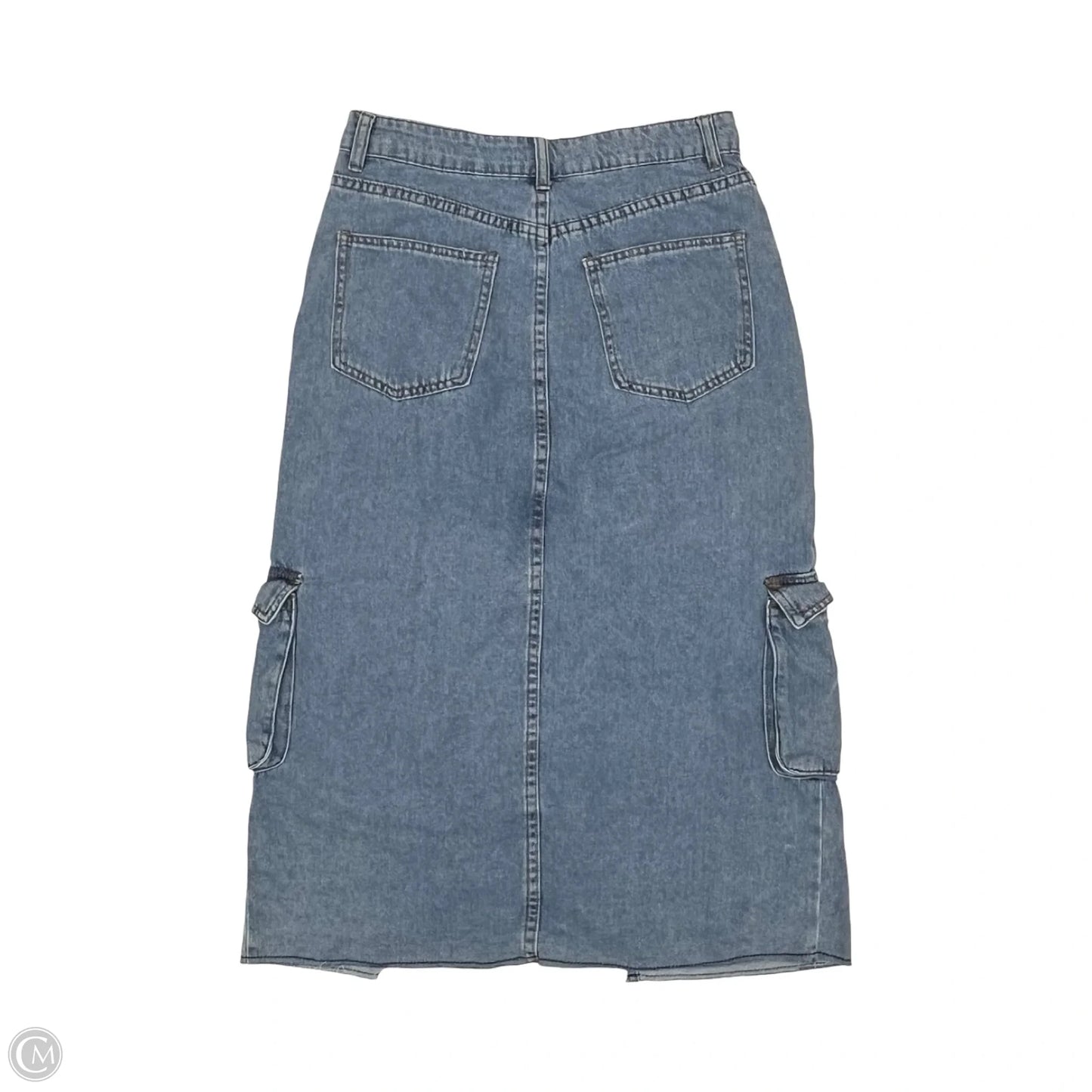 Skirt Midi By Clothes Mentor In Blue Denim, Size: M