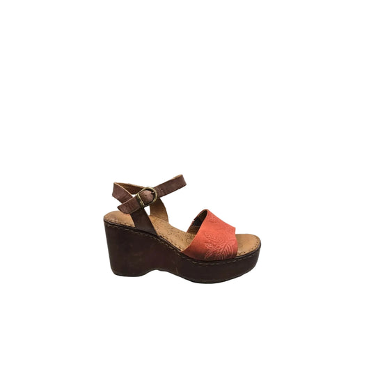 Sandals Heels Wedge By Born In Brown, Size: 6