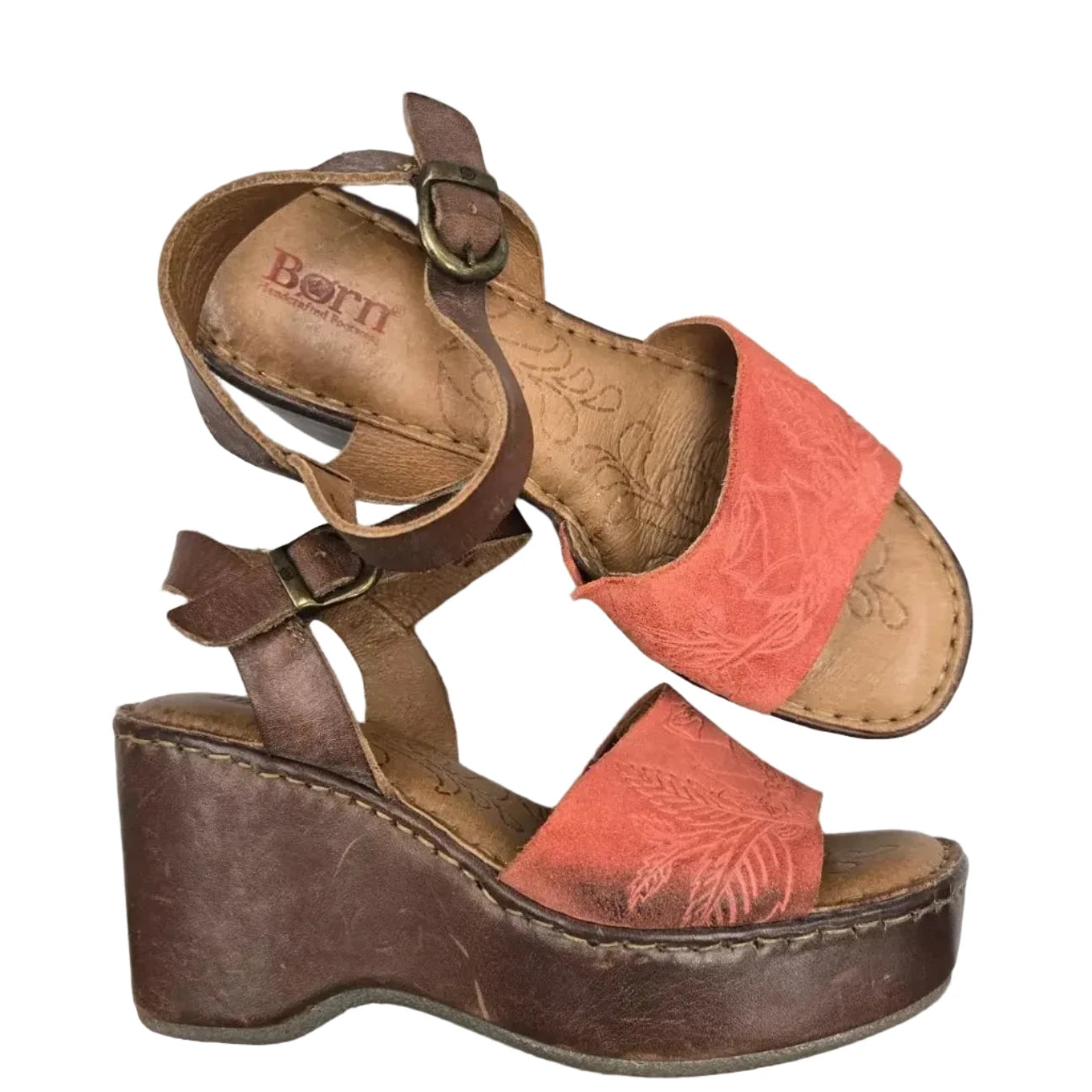 Sandals Heels Wedge By Born In Brown, Size: 6